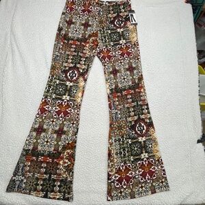 NWT Women’s Large, New Directions Flared Multi-Colored Pants